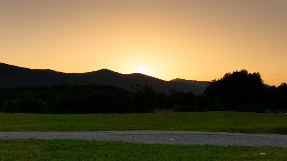 Sonnenuntergang Alpen Slowenien
